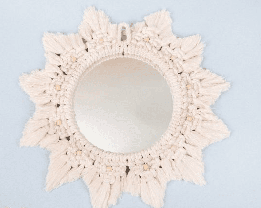 DIY macramé mirror