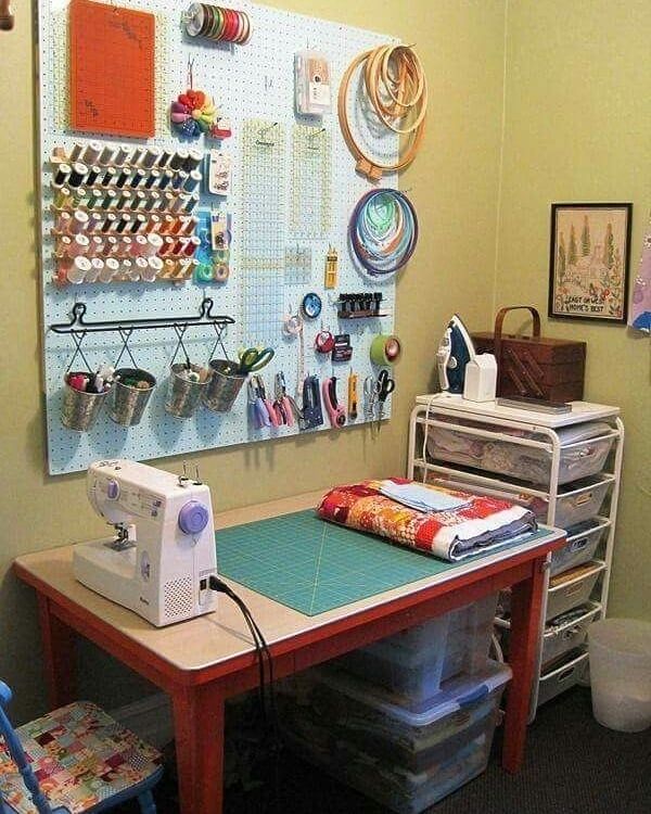 Sewing corner organization, example 5
