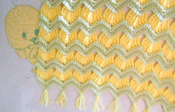 Detailed view of the crochet stitches