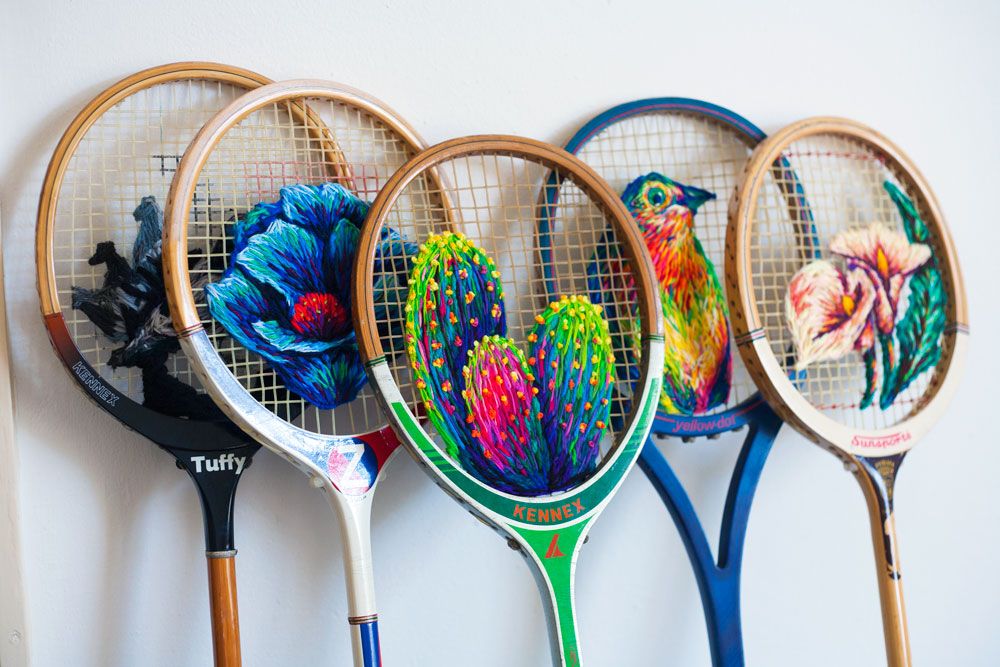 Embroidered mosquito screen