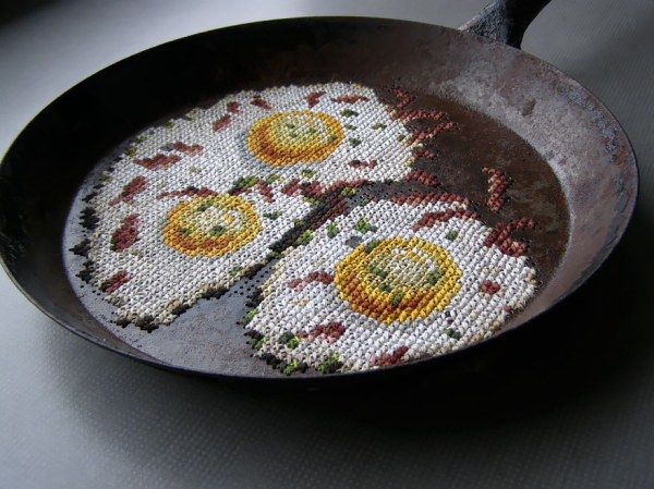 Embroidered mask detail