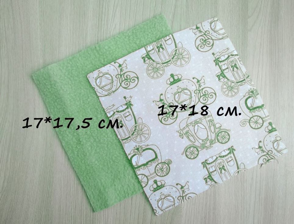 Pieces for the case: cotton rectangle and plush lining