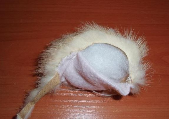 Turned mouse body before stuffing