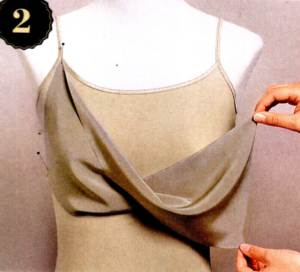 Twisting the fabric to create a drape