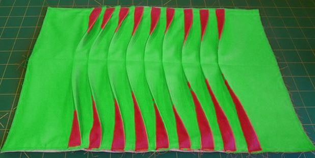 Bag piece with formed wavy pleats