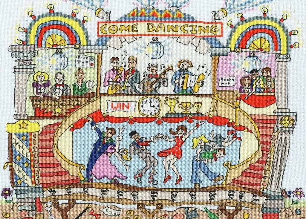 Bothy Threads cross stitch design featuring a party scene