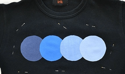 Basting an appliqué onto knit fabric through the stabilizer