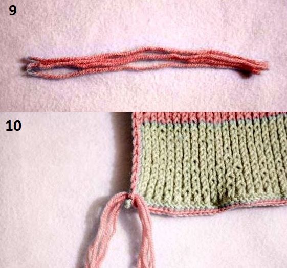 Preparing yarn strands and attaching a tassel to the scarf edge