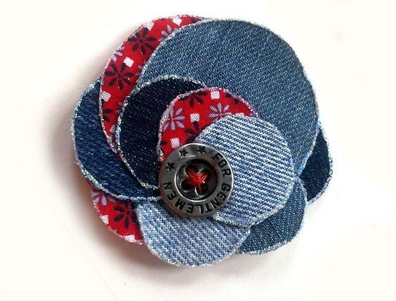 Denim violet flower