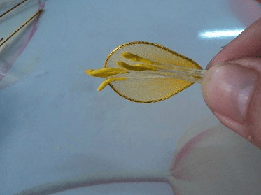 Nylon apricot blossoms, step 6