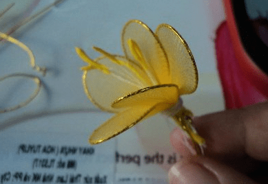 Nylon apricot blossoms, step 9