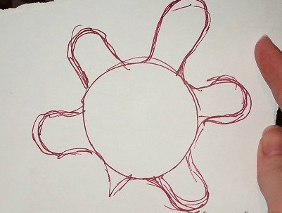 Turtle outline on a round base