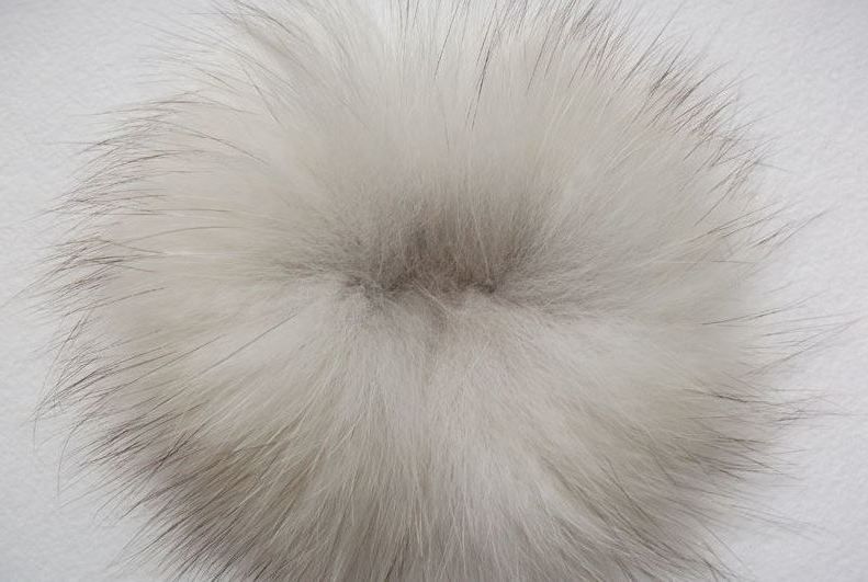 A round fur base for the winter brooch, close up