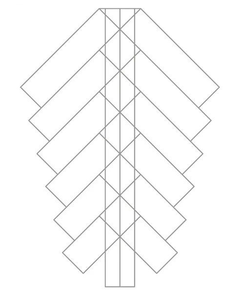 Parts diagram for the satin plastron