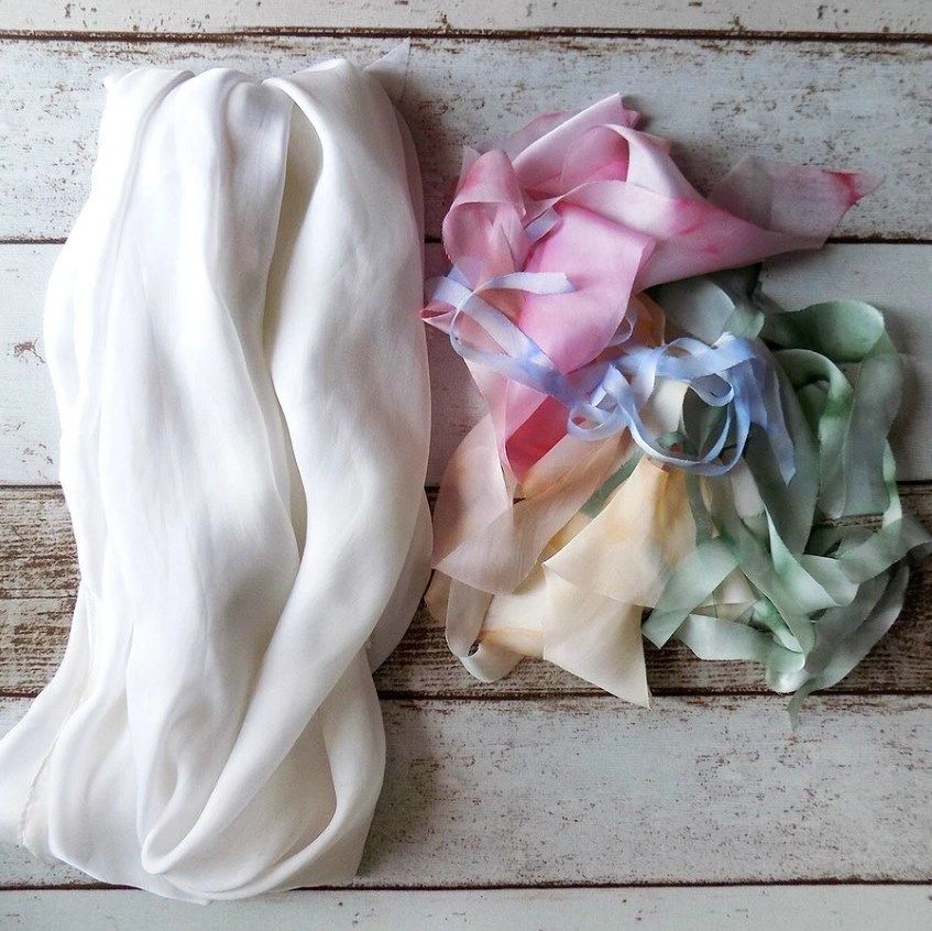 Fabric scraps for ribbons