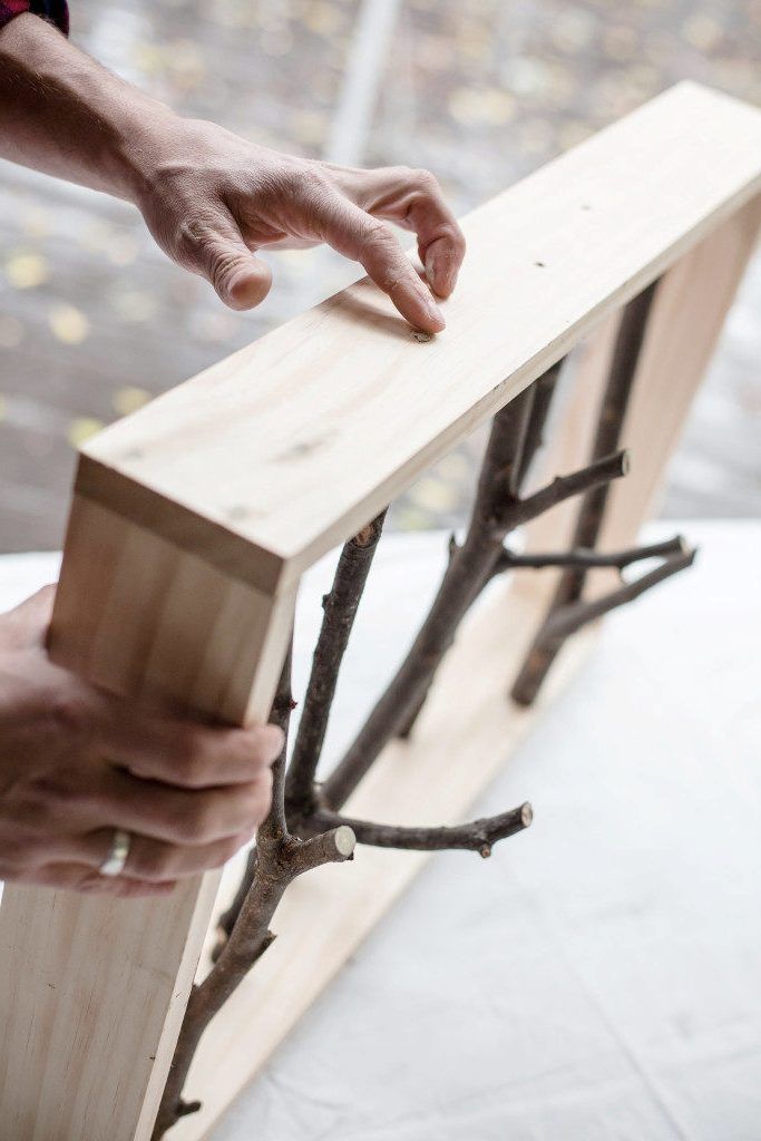 Drilling holes for the branches