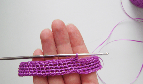 Crocheting a bath loofah with the right firmness, Step 3