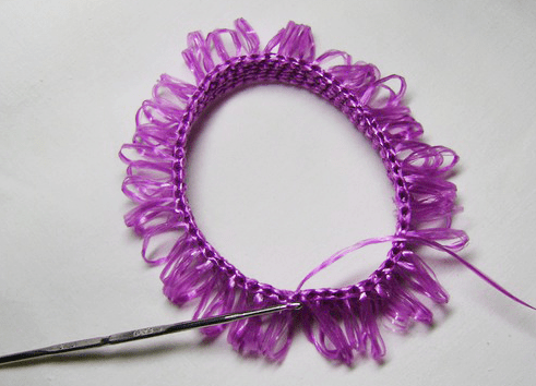 Crocheting a bath loofah with the right firmness, Step 6