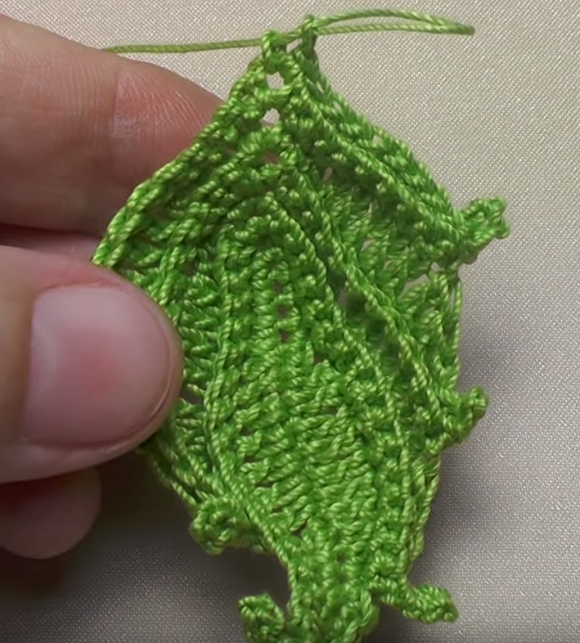 Green textured leaf in progress