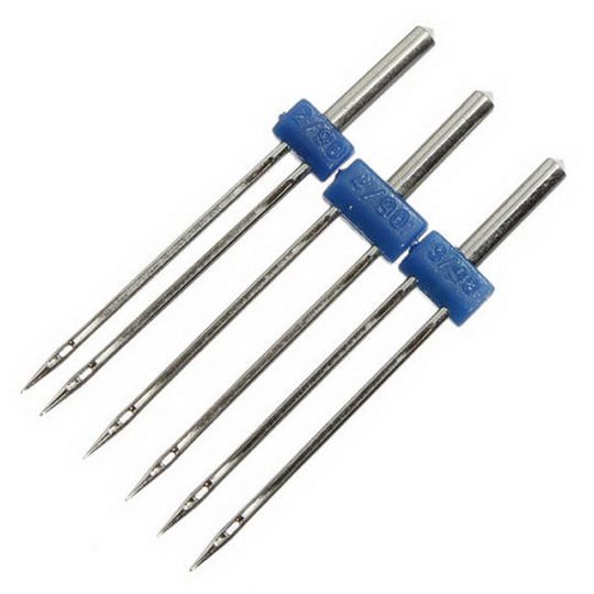 Double sewing machine needle