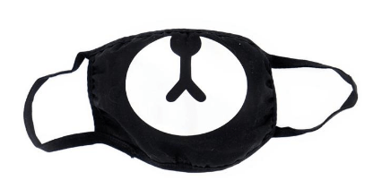 Fabric face mask with a decorative animal face