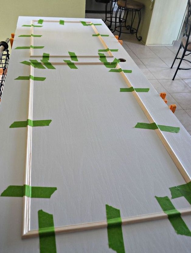 Securing trim with painter's tape