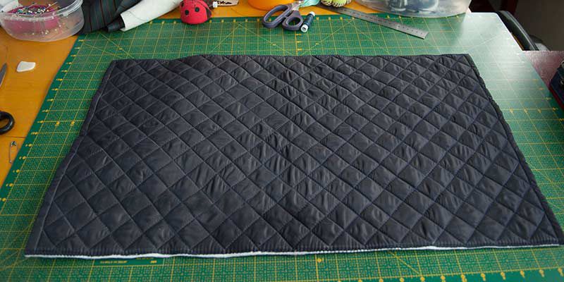 Quilted piece for sewing a tote bag