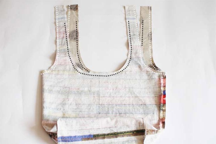 Shoulder bag with finished handles
