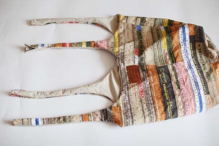 Shoulder bag laid flat after assembly