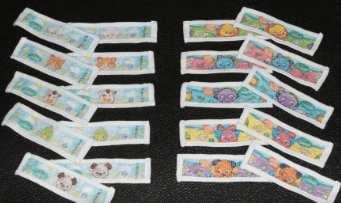 Colourful soft matching game tokens
