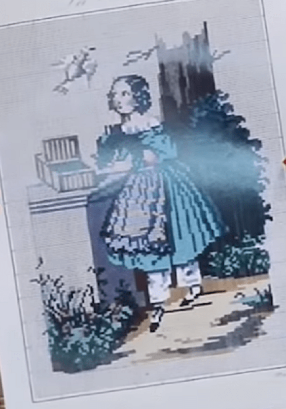 1850 French embroidery pattern