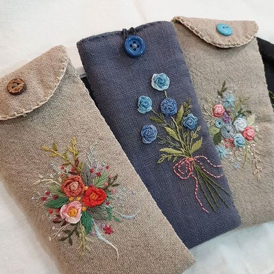 Embroidered phone case