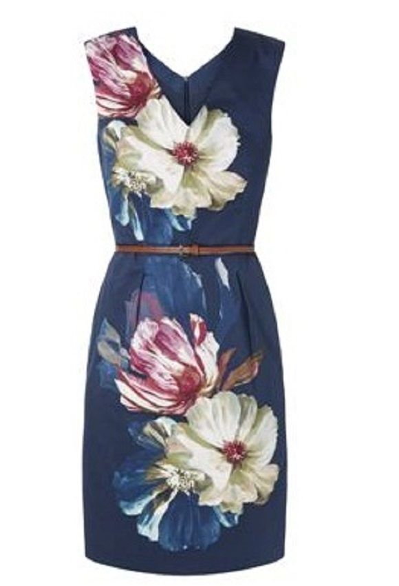 Dress with a border print for a rectangle body type
