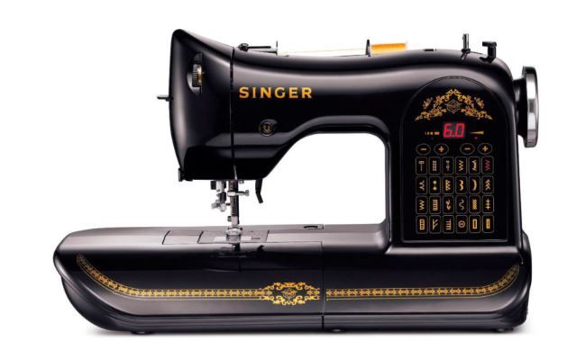 A modern sewing machine on a table