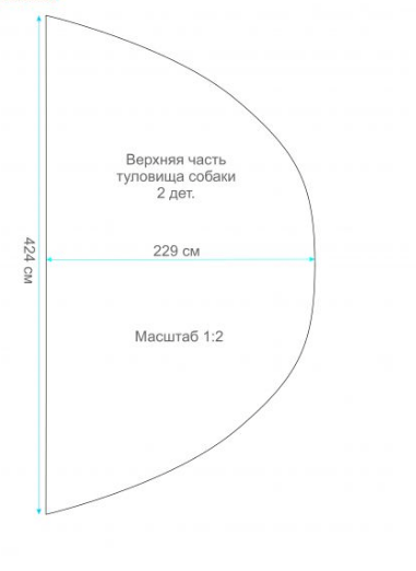 Выкройка верхней части туловища собаки