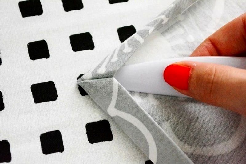 Turning a fabric corner right side out using a stick