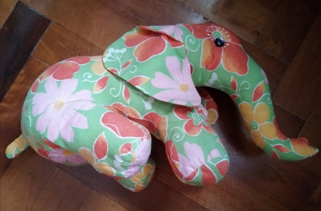 Close-up of the elephant toy details