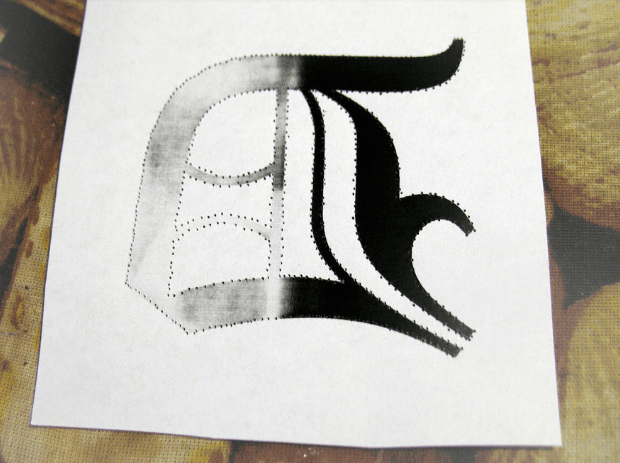 Transferring a sashiko pattern — step 1