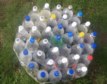 Bottles arranged in a circle