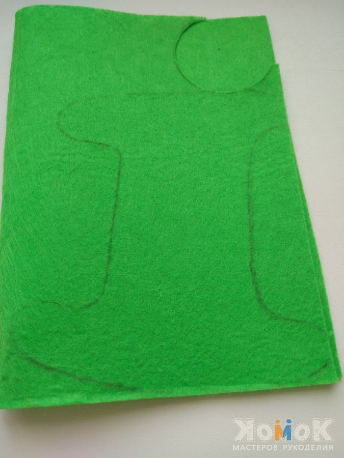 Cut green felt number blank