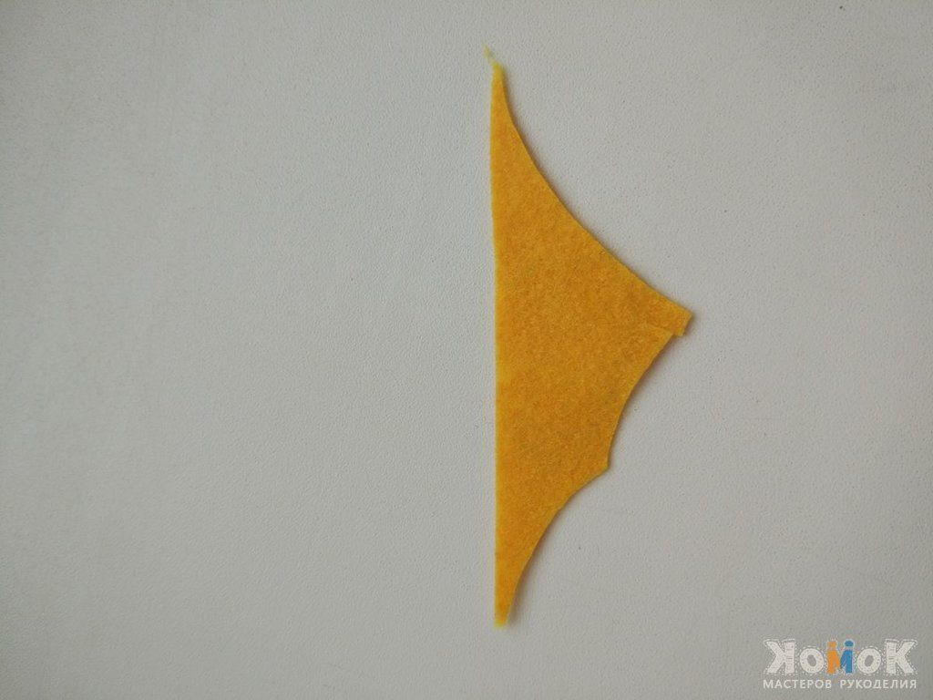 Yellow felt piece for educational number decoration
