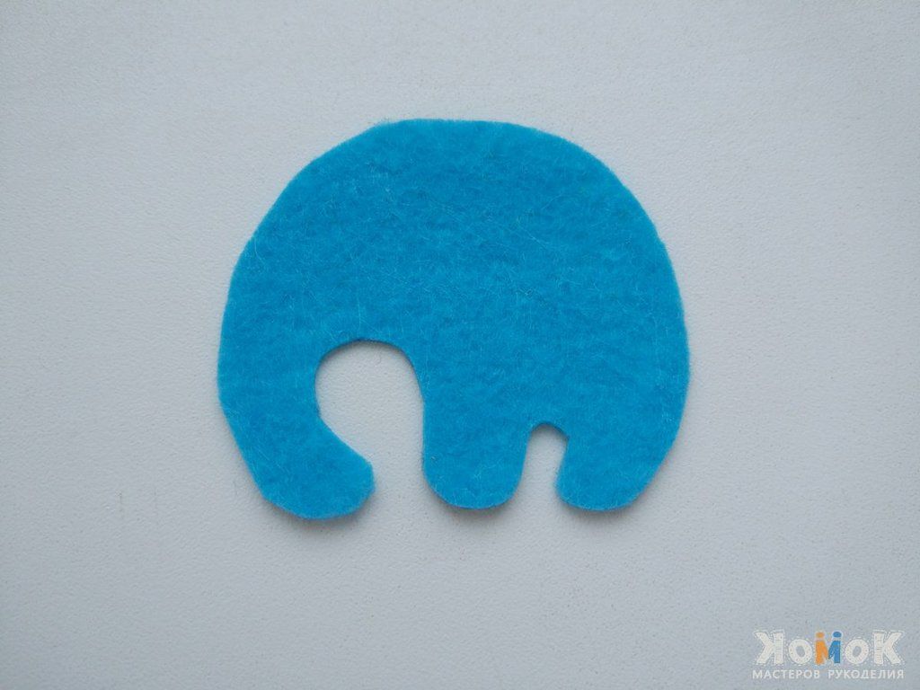 Cut blue felt elephant piece