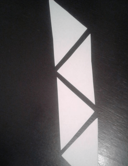 Paper template made of triangular pieces