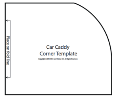Rounded-corner template for a car organizer