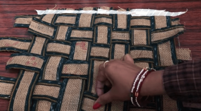 Woven burlap pattern