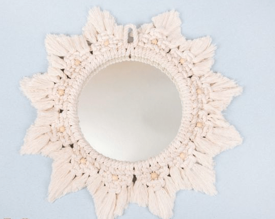 DIY macramé mirror — step 1