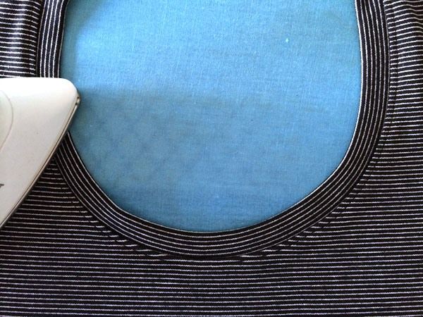 Restoring a stretched-out T-shirt neckline, step 9