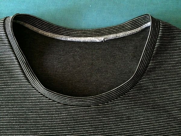 Restoring a stretched-out T-shirt neckline, step 10