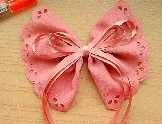 Dressy decorative-ribbon bow, step 8