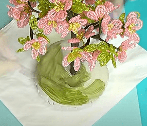 Beaded bonsai, step 10